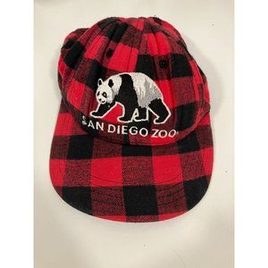San Diego Zoo Vintage Plaid Youth Snapback Hat, Black/Red, One Size